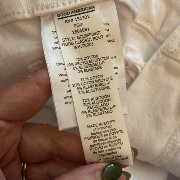 NWT Good American Good Classic Boot Jeans in White with patch pockets size 10/30 - Picture 14 of 14